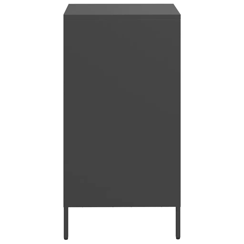Credenza Nera 35x39x73,5 cm in Acciaio Laminato a Freddo 851352