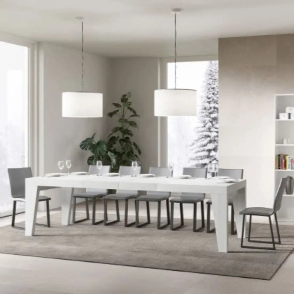 Tavolo allungabile 200/304x90 cm Naxy Premium colore bianco frassino