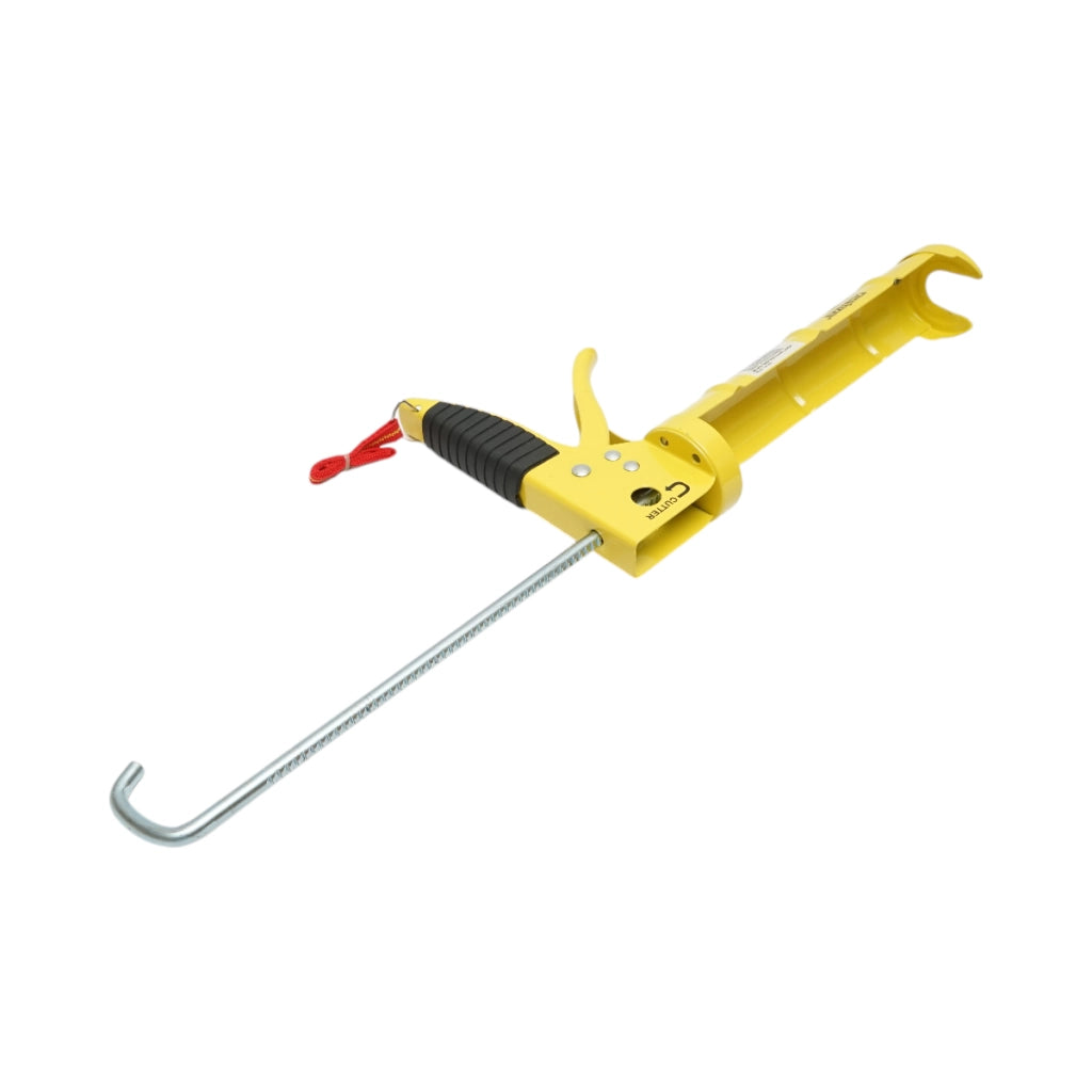 Pistola professionale per tubi in silicone da 225 mm, con taglierina integrata, asta ad ago e gancio Crownman.