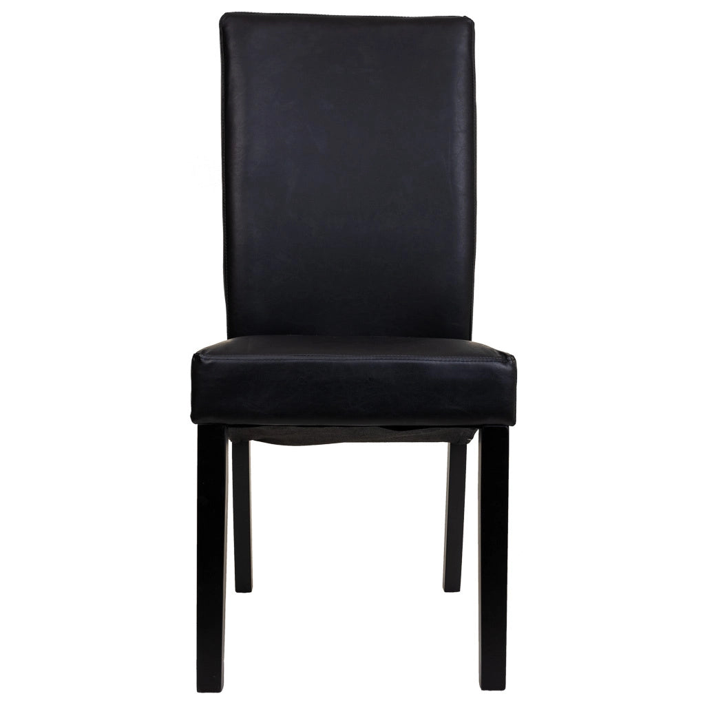 Sedia in legno imbottita nera 49x48x42/102h