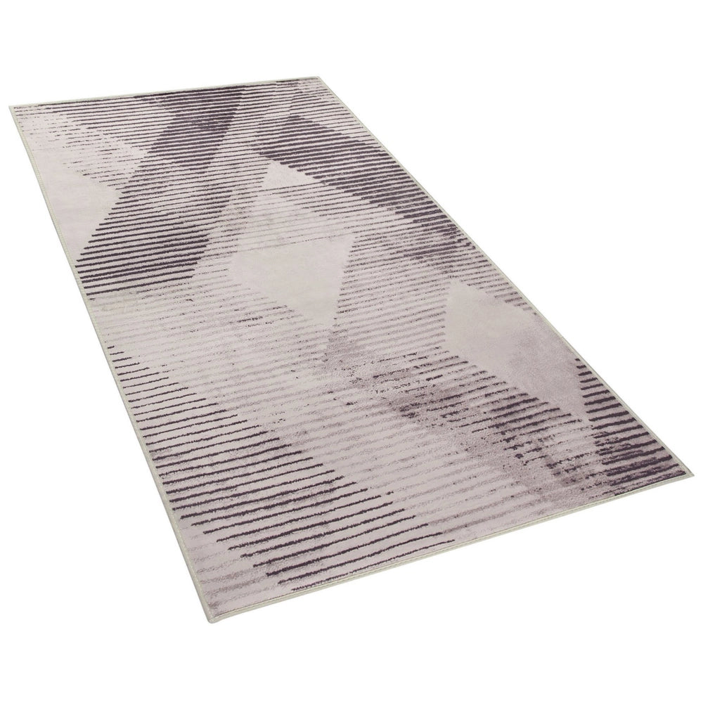 Tappeto rosa poliestere 80 x 150 cm a pelo corto motivo astratto