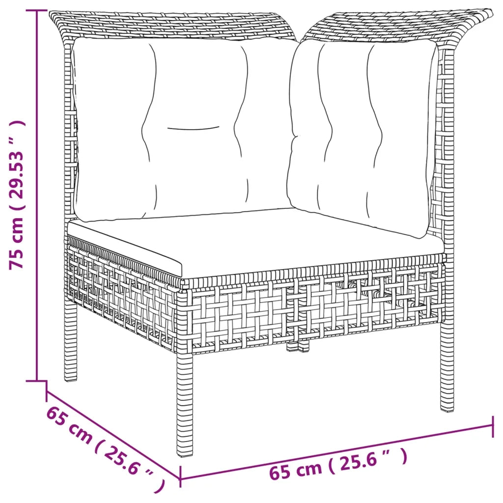 Set Divani da Giardino 3 pz con Cuscini-Sofa da giardino in Polyrattan Grigio 798463