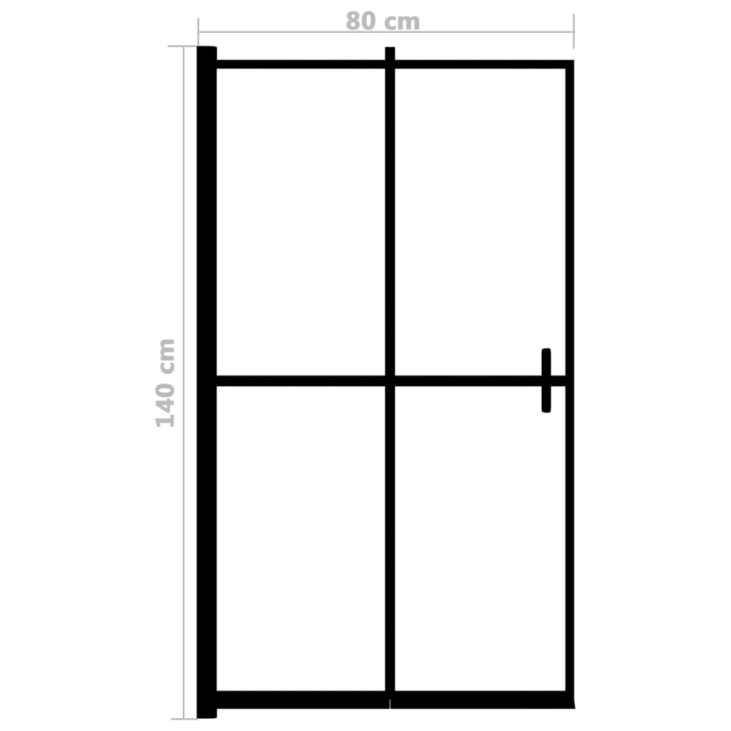 Pannello Doccia Pieghevole in ESG 80x140 cm Nero cod mxl 53511