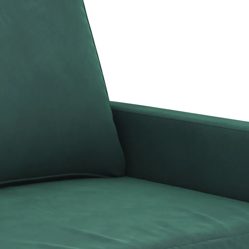 Set di Divani 4 pz con Cuscini Verde Scuro in Velluto