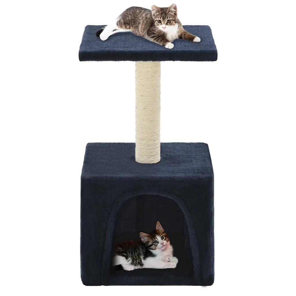 Albero per Gatti con Tiragraffi in Sisal 55 cm Blu Scuro 170541