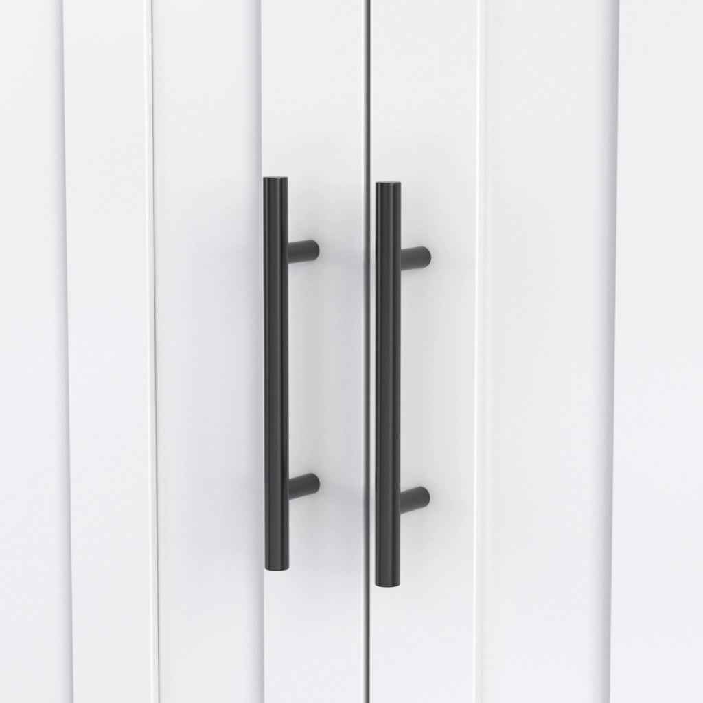 Carrello da cucina con piano pieghevole, 2 cassetti, ripiani regolabili e portasciugamani, MDF bianco e naturale