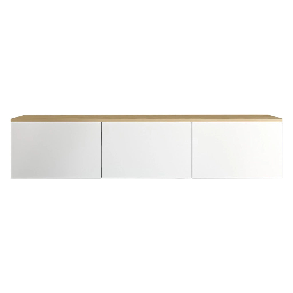 Pianiga, Mobile Porta tv 3 Ante, 160x32x35h cm Bianco