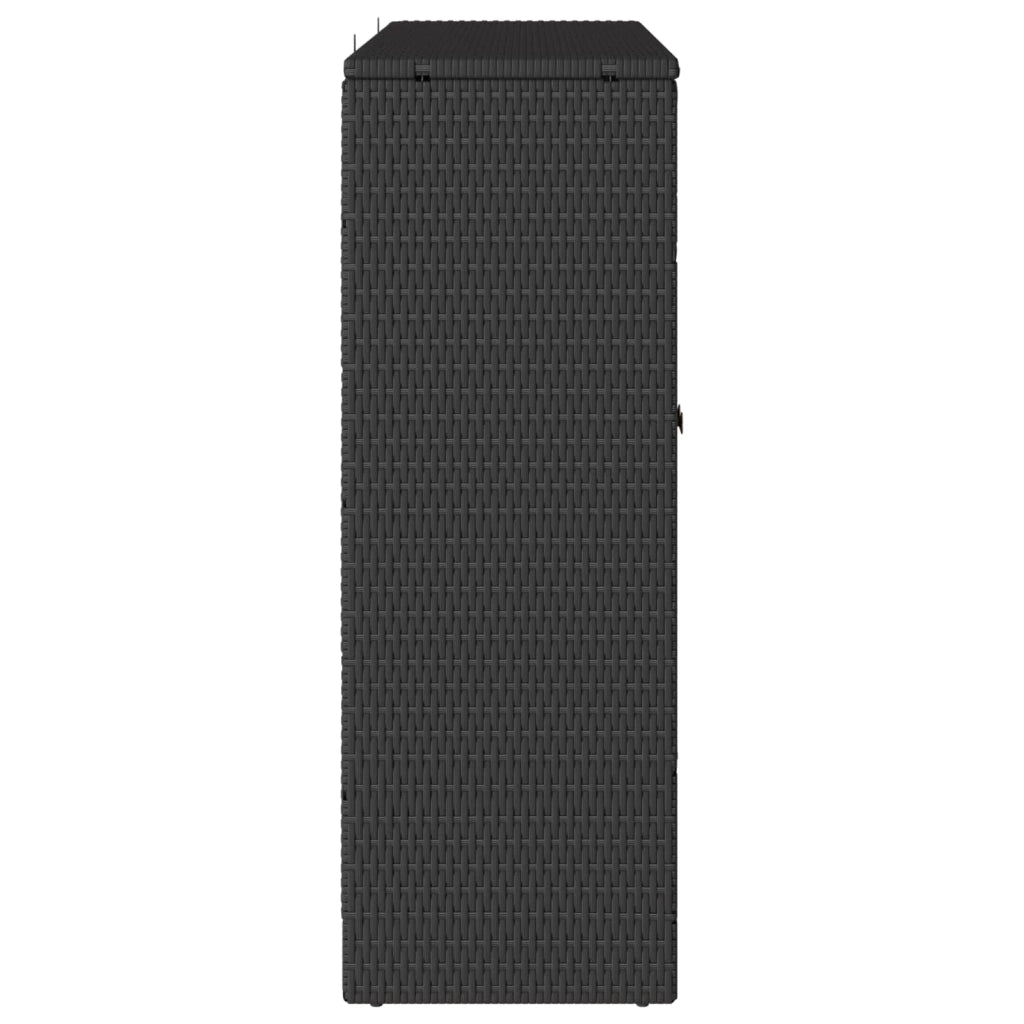 Mobile contenitore rettangolare moderno per soggiorno 100 x 36 x 102 cm pratico ed elegante in rattan nero 02_0058054
