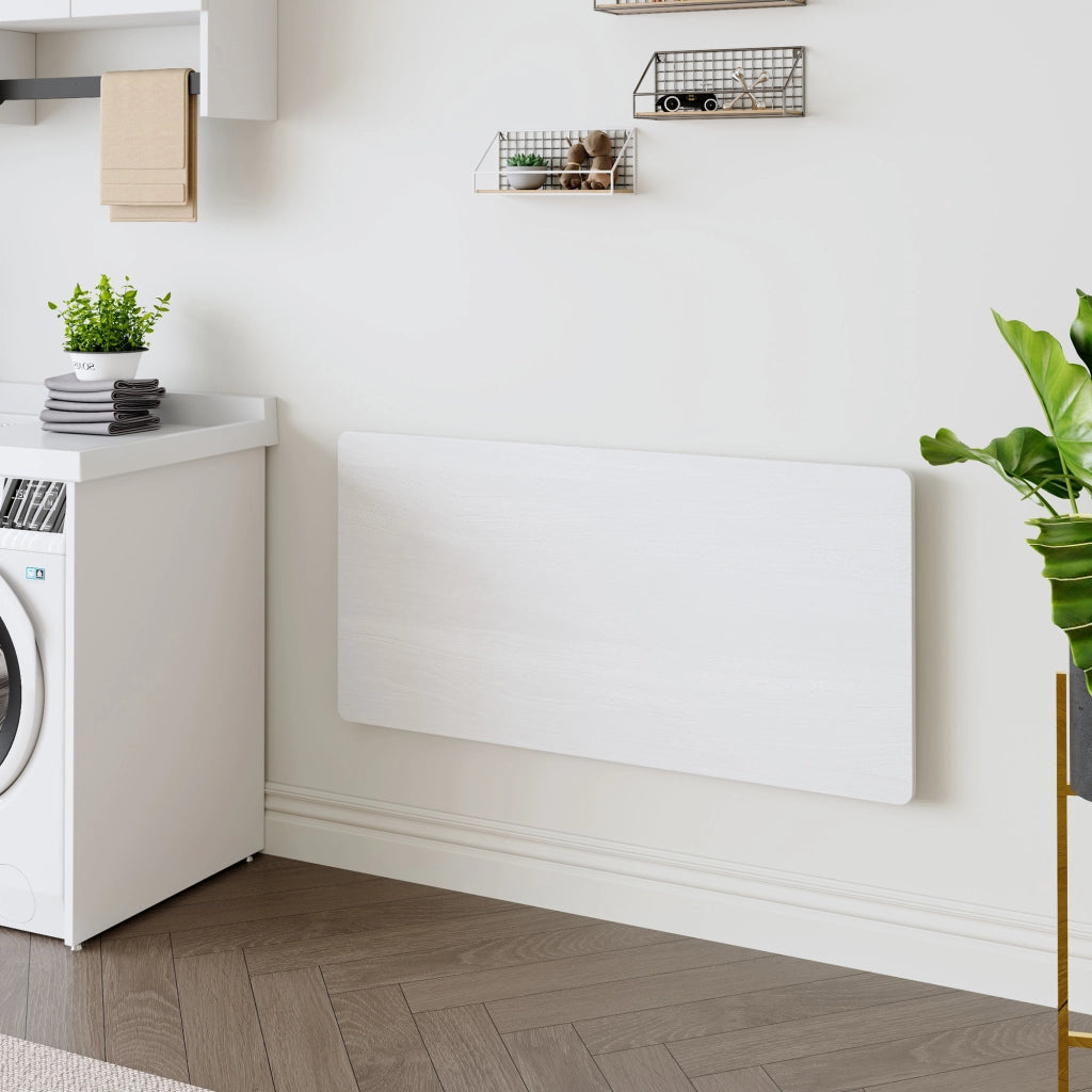 Scrivania pieghevole multifunzionale da parete in MDF bianco per casa, cucina e ufficio 126,5 × 66 × 9,5 cm