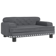 Cuccia per cani comoda cesta da divano scura 70 x 45 x 30 cm velluto grigio 02_0043173