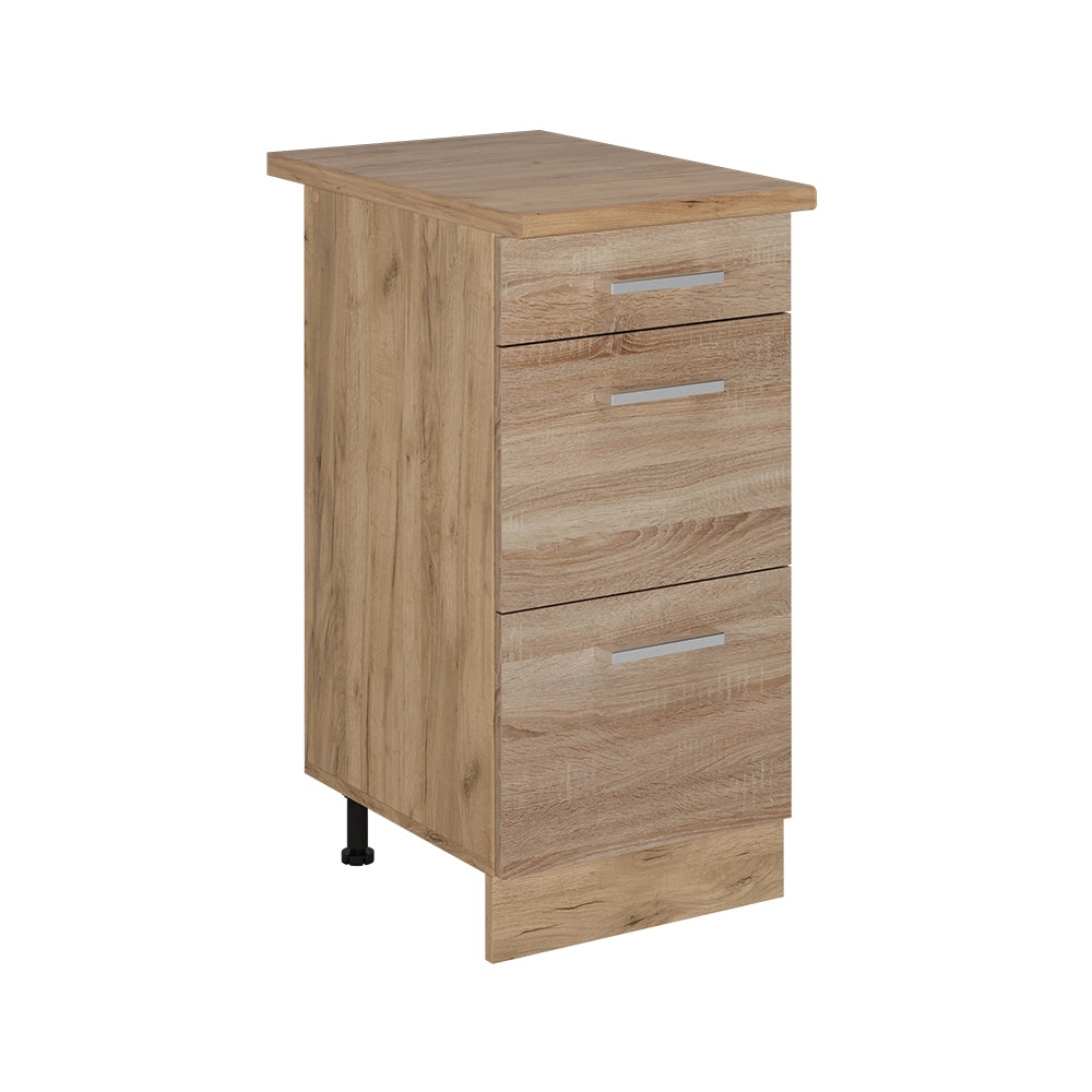 Vicco Mobiletto base per cucina Sonoma 40 cm con cassetti, PL Rovere