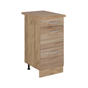 Vicco Mobiletto base per cucina Sonoma 40 cm con cassetti, PL Rovere