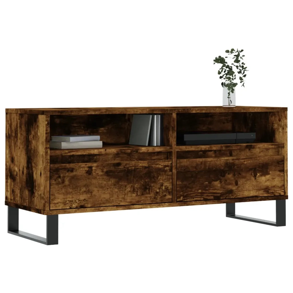 Mobile TV Rovere Fumo 100x34,5x44,5 cm in Legno Multistrato 831249