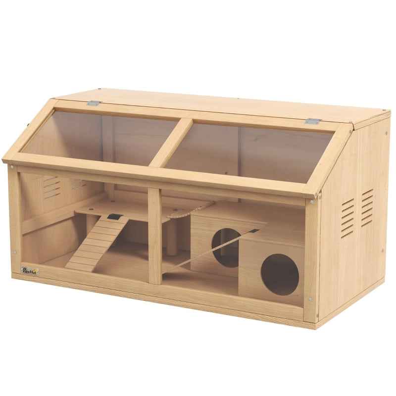 GABBIA per criceti nani spaziosa 85x45x44 cm legno colore naturale