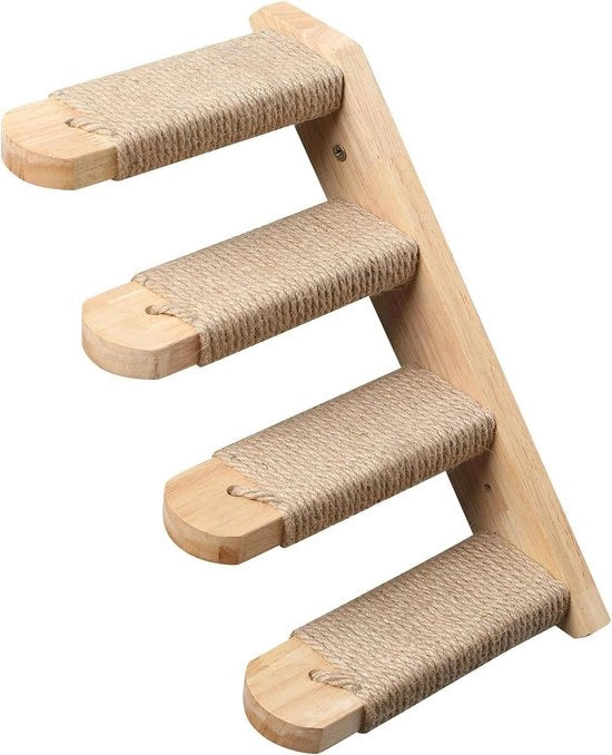 Scalata a Muro a Quattro Gradini con Grappoli di Juta per Gatti - Accessori per Gatti