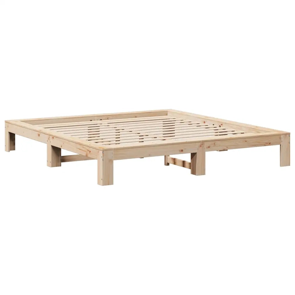 Giroletto senza Materasso 200x200 cm in Legno Massello di Pino