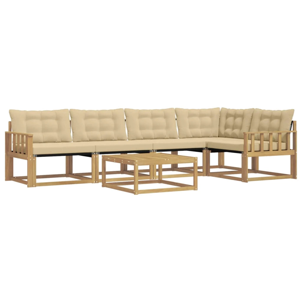 Set di divani da esterno 6 pz Bianco e Beige 3388707