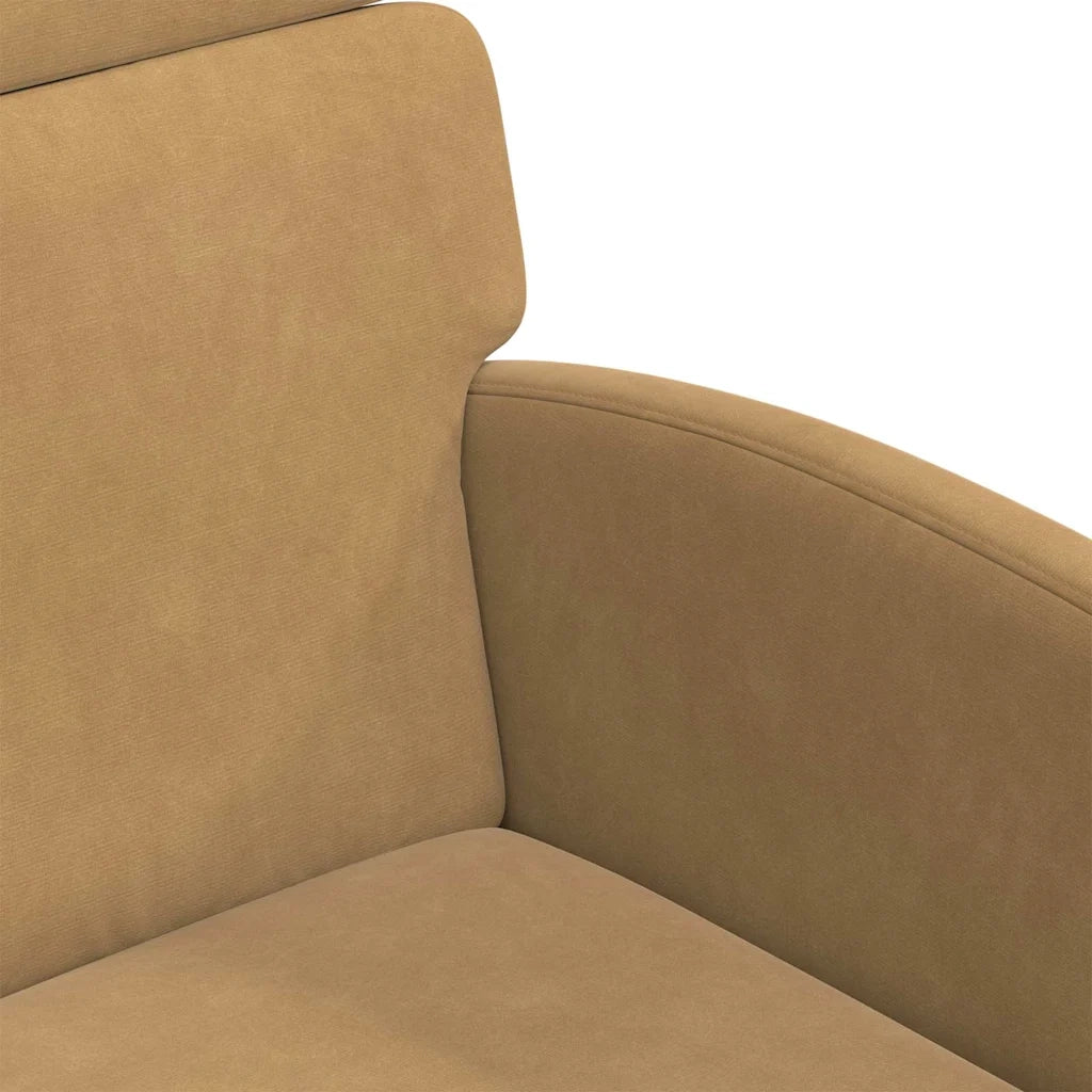 Sedie da Pranzo con Ruote 2 pcs Marrone 58 x 65 x 98 cm Velluto 42017882