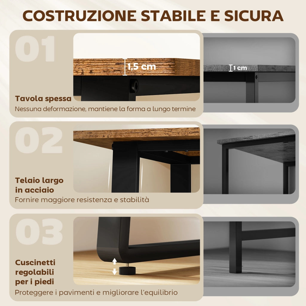 Scrivania Industriale ¨C Zephmum ¨C Legno e Acciaio, Nero e Marrone, 120x60x76 cm