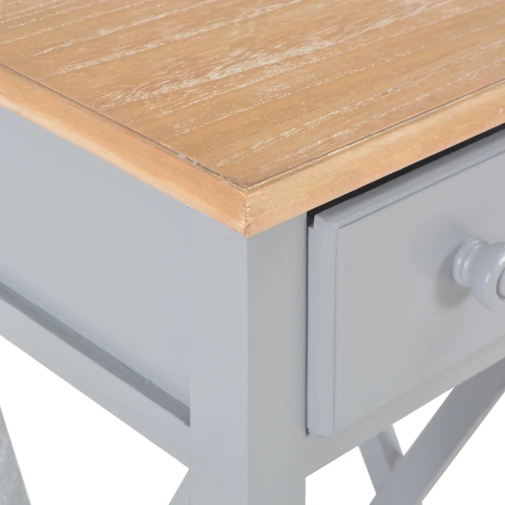Tavolino Laterale Grigio 27x27x65,5 cm in Legno 280058