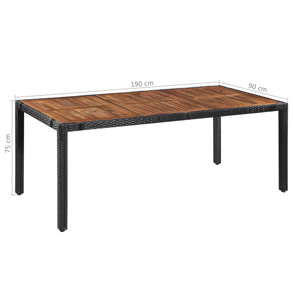 Set di mobili da esterno da 9 pezzi in resina intrecciata e legno di acacia nero 02_0014529