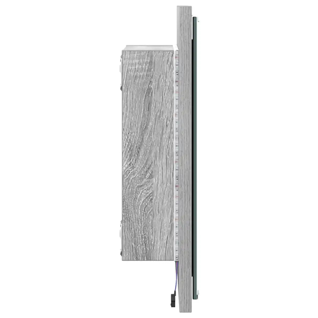 Specchio da bagno LED Grigio Sonoma 40 x 37 x 8.5 cm 822926