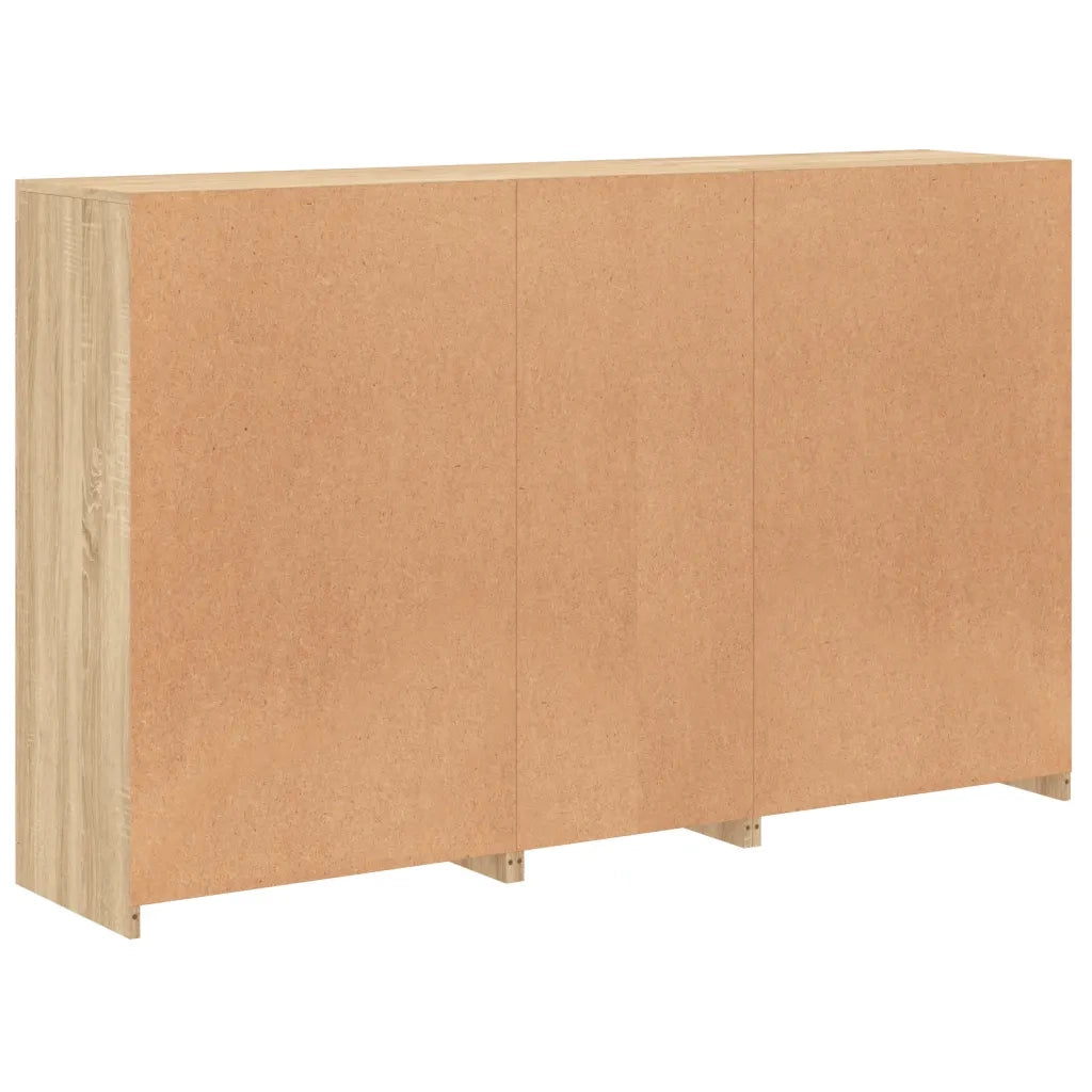 Credenza con Luci LED-Buffet-Armadio da cucina Rovere Sonoma 162x37x100 cm 525829