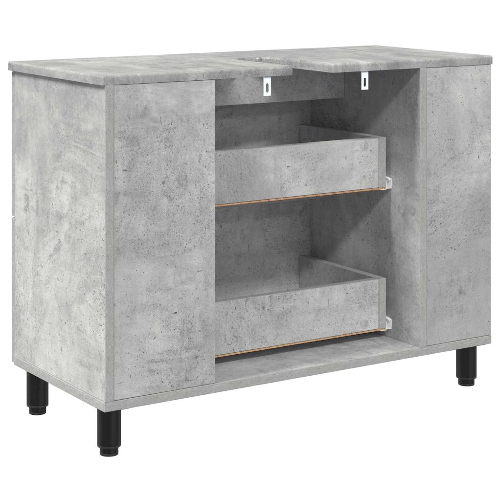 Mobiletto da bagno Grigio Cemento 80 x 35 x 60 cm