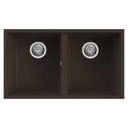 Lavello Elleci Incasso 2 vasche 76x43,5 Quadra 350 Sottotop Granitek Espresso Marrone LGQ35078BSO