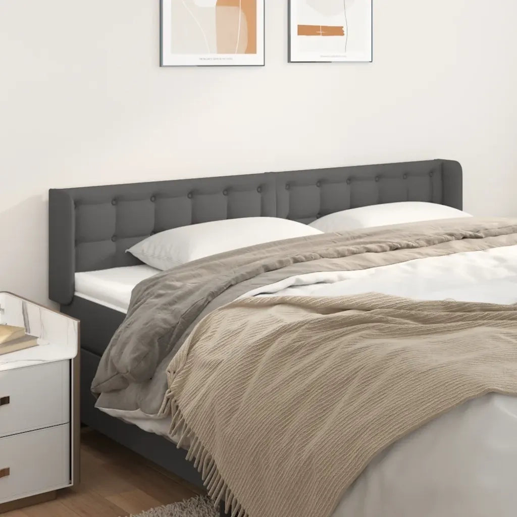 Testiera ad Orecchio-Testata con Orecchie Grigio 203x16x78/88 cm in Similpelle 561323