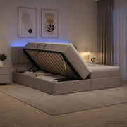 Letto con contenitore LED e materasso Tortora 180 x 200 cm 3459363