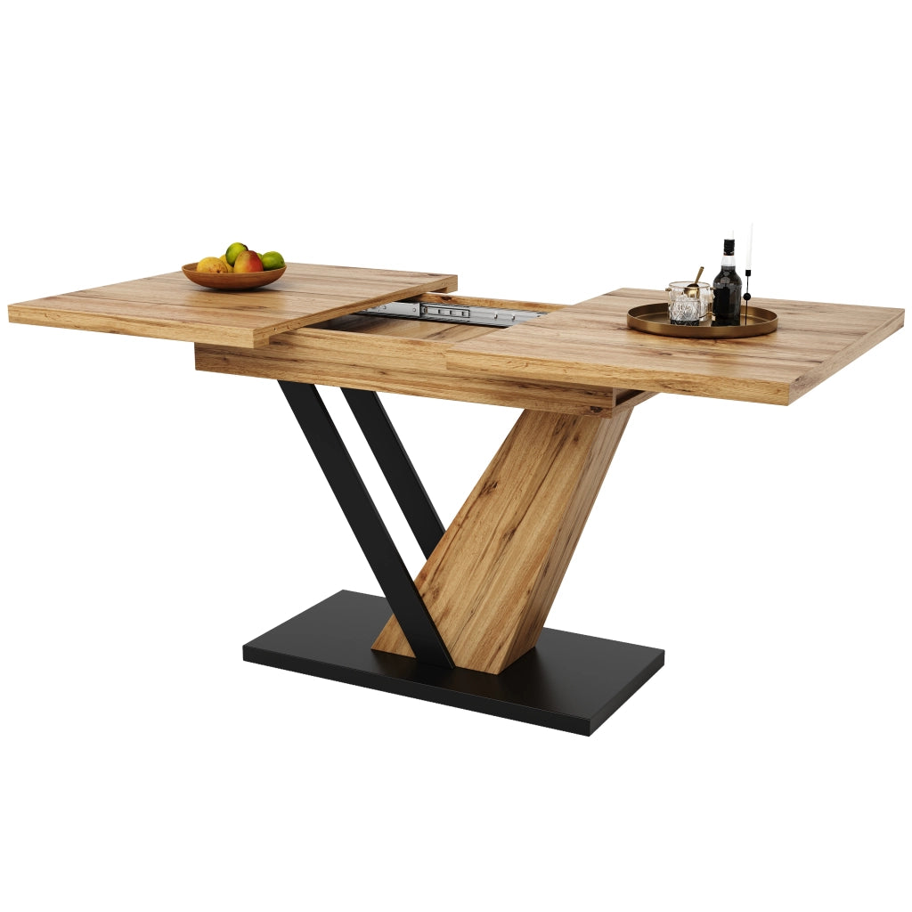 Tavolo da pranzo allungabile con piano effetto legno; per 4 a 6 persone; per cucina e salotto; 120 × 75 × 75;5 cm