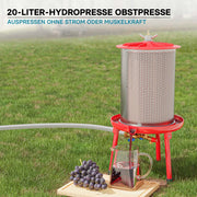 Idropressa per frutta da 20 litri in acciaio inox, 3 bar, con membrana, Pressa ad acqua