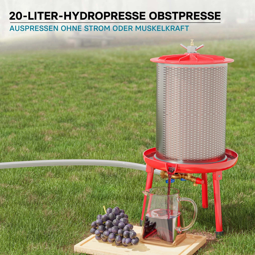 Idropressa per frutta da 20 litri in acciaio inox, 3 bar, con membrana, Pressa ad acqua