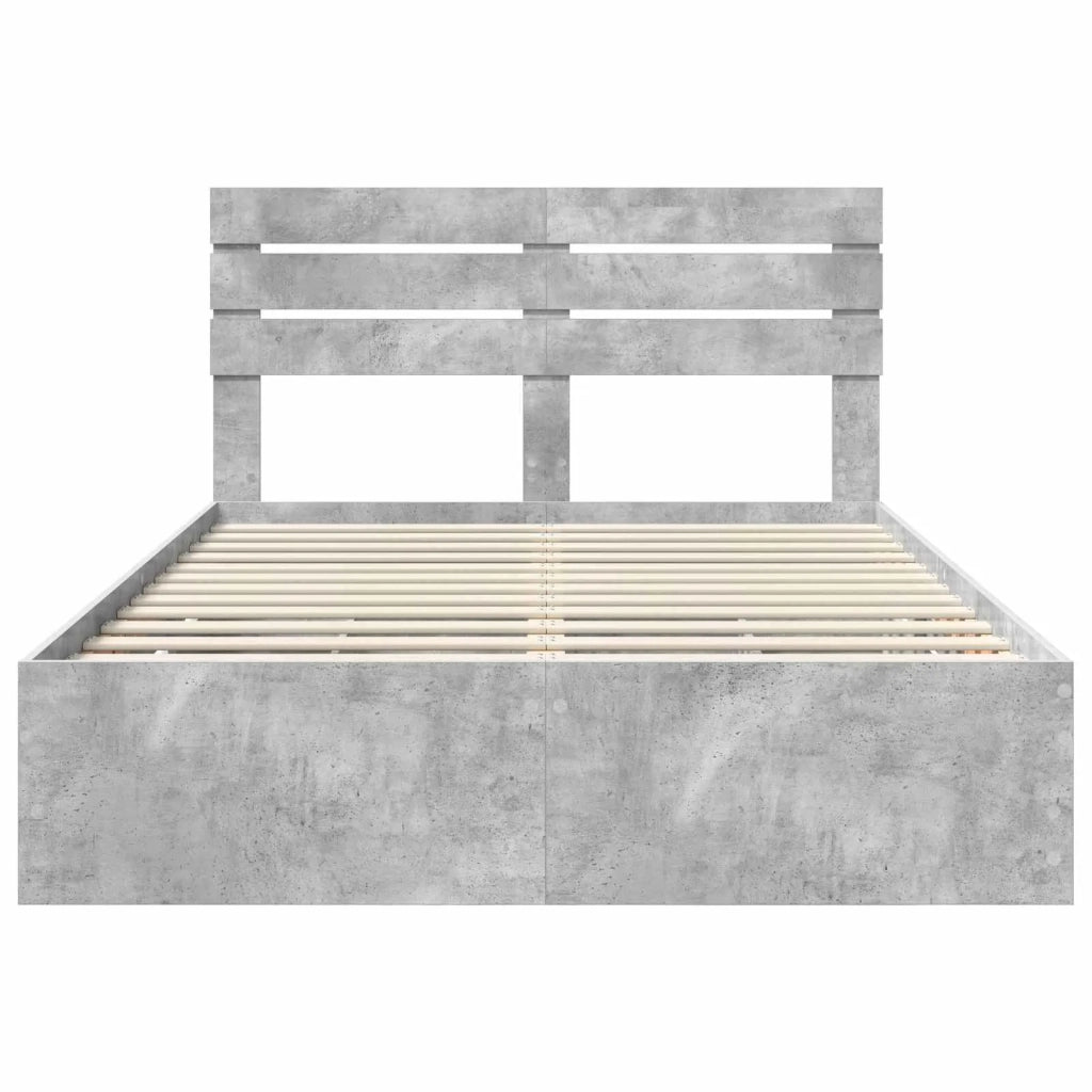 Struttura del letto con cassetto Grigio cemento 140 x 190 cm