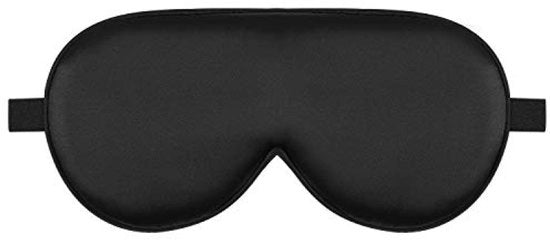 Slaapmasker in seta con contorno occhi per dormire senza pressione - Lavabile in macchina - Nero