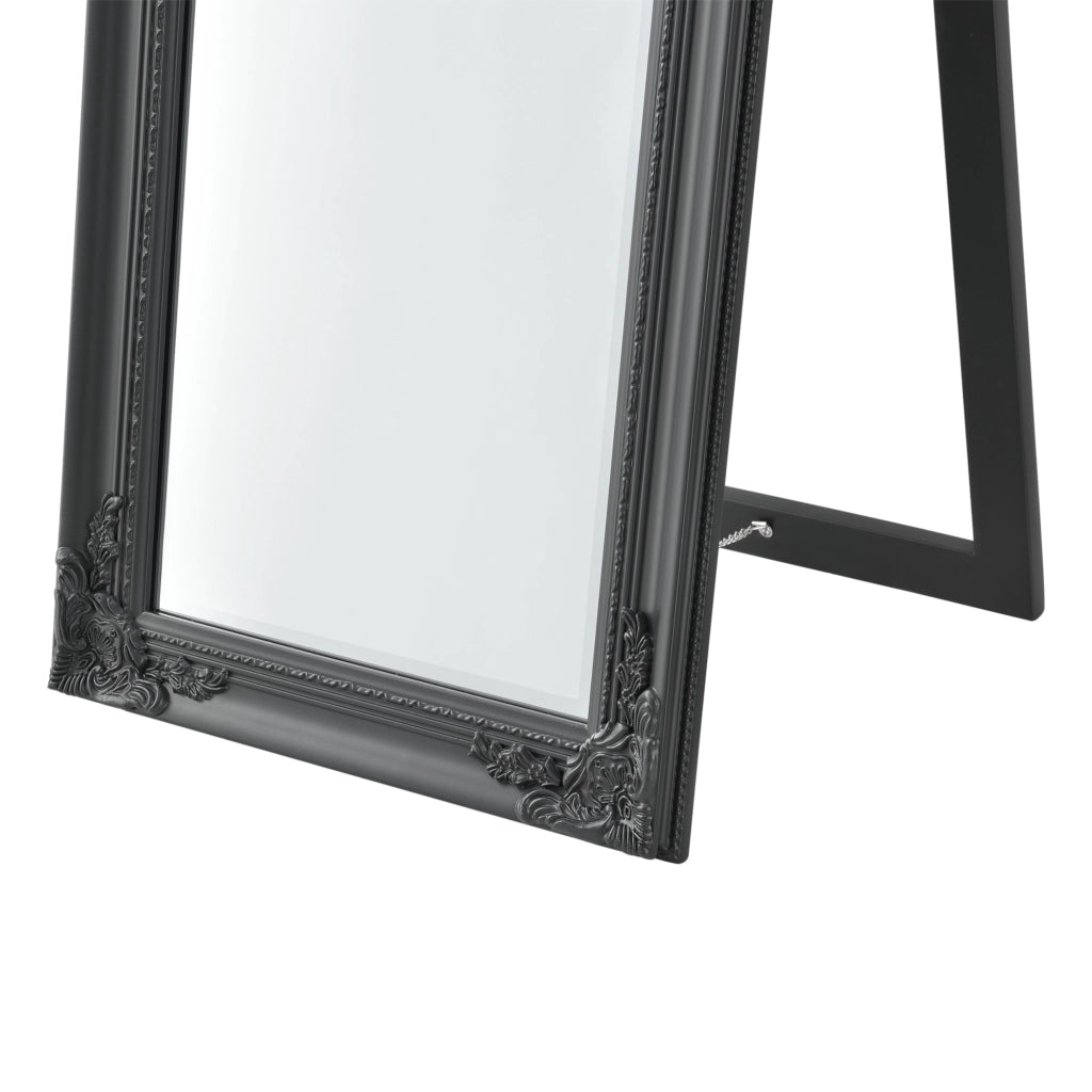 Specchio da Terra Arezzo a Figura Intera 160 x 40 cm Cornice in Eucalipto - Grigio scuro [en.casa]