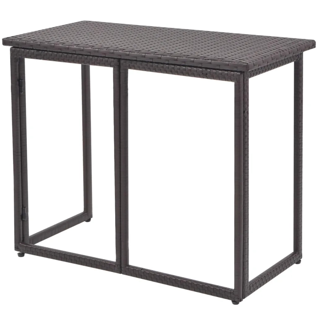 Set da Giardino 5 pz Pieghevole in Acciaio e Polyrattan Marrone cod mxl 36158
