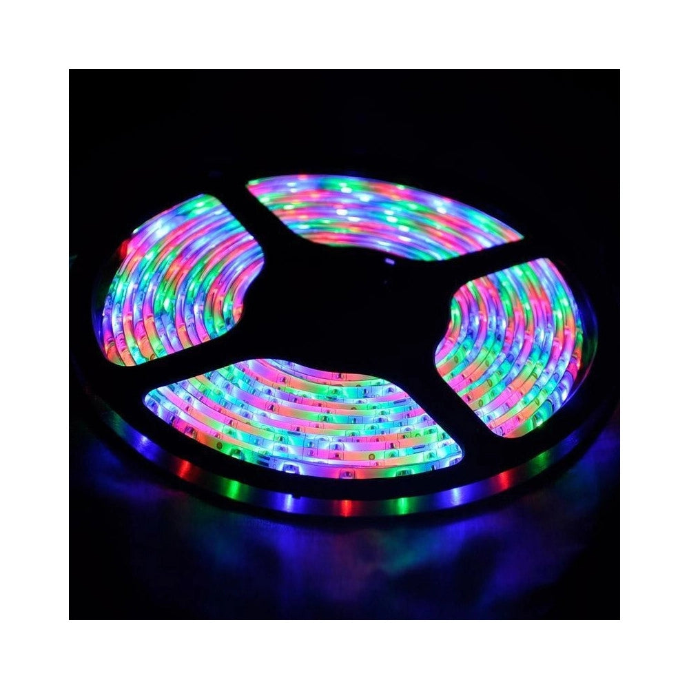 Trade Shop - Striscia A Led Rgb 5 Mt Metri 300 Smd 5050 Bobina Strip Adesiva Con Telecomando -