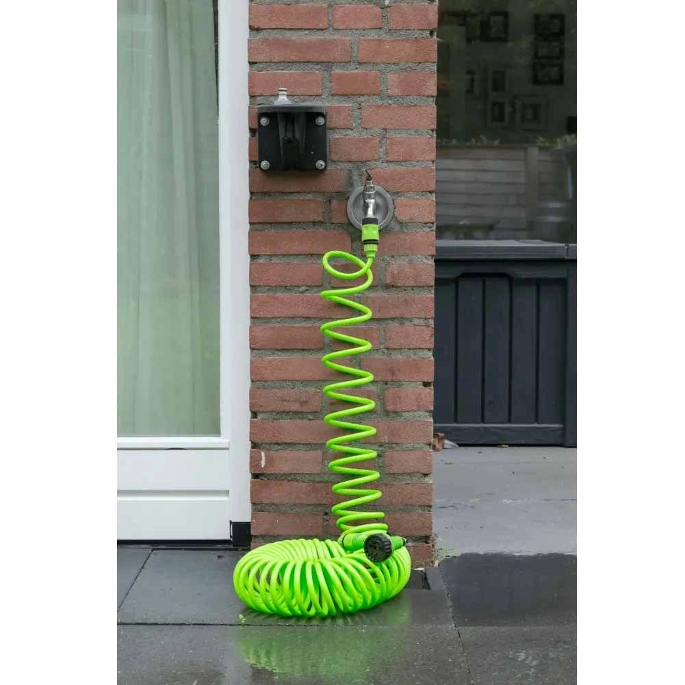 Tubo Estensibile Giardino 15mt con Pistola Irrigazione 4 Getti Terrazzo Piante Fiori