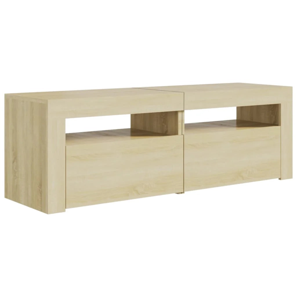 Mobile TV multimediale mensola TV credenza mobile TV sala da pranzo soggiorno camera da letto con luci LED rovere Sonoma 120 x 35 x 40 cm marrone 02_0026758