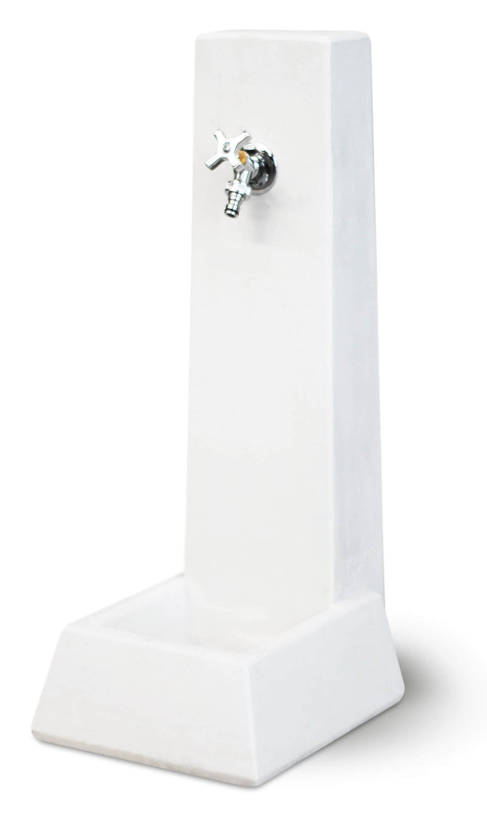 Fontana da Giardino Senza Rubinetto in Cemento Granulato di Marmo Malmo Bianco