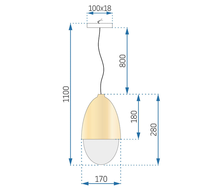 Lampada Metal Wood APP952-1CP
