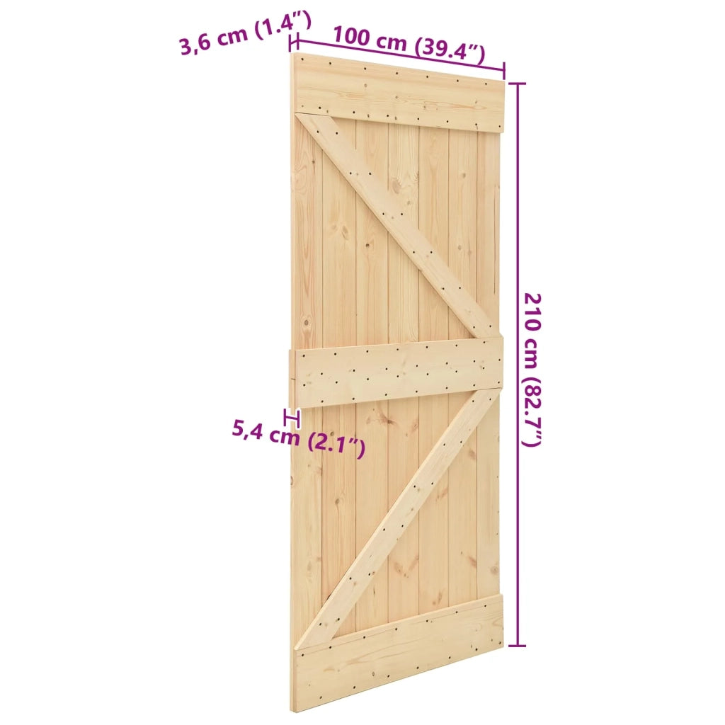 Porta NARVIK Naturale 100 x 210 cm Legno di pino solido