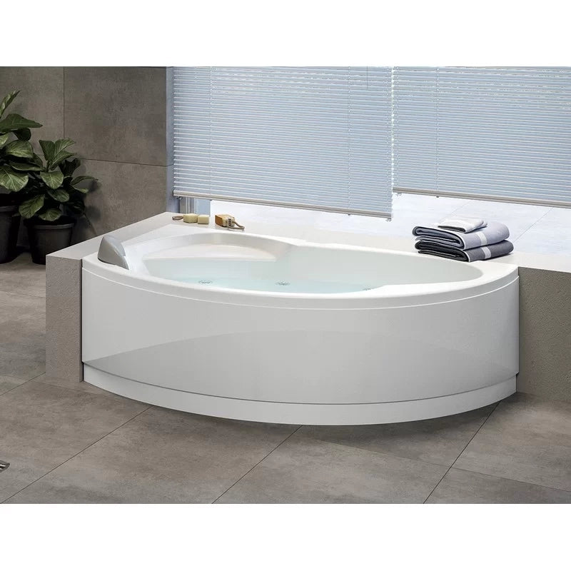Vasca Hydro 165x85 cm versione DESTRA angolare asimmetrica semicircolare serie Vogue con rubinetteria