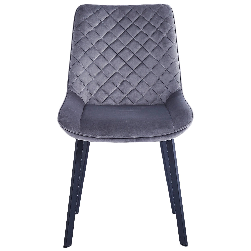 Set 4 Sedie da Pranzo Rivestimento Velluto Grigio Sedia Ufficio Casa Ergonomica