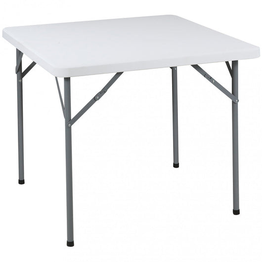 Tavolo Catering Pieghevole 86x86x74 cm cm in Acciaio Bianco