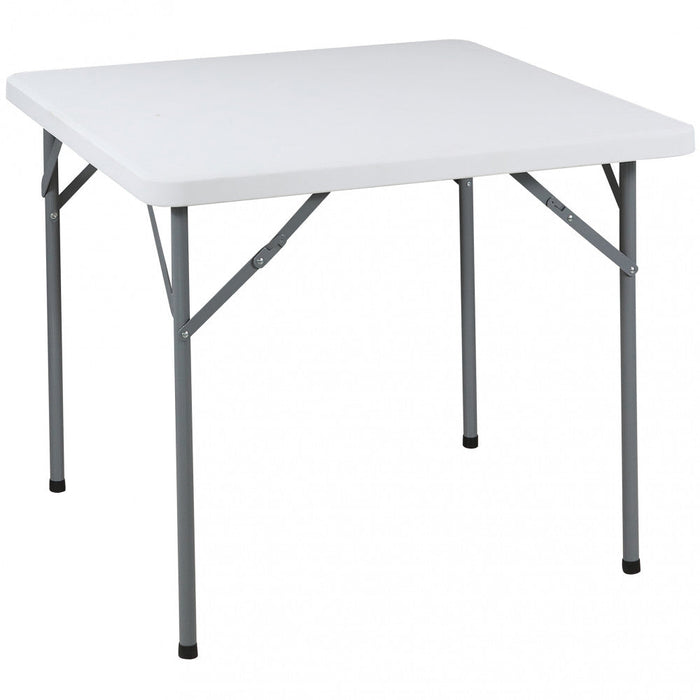 Tavolo Catering Pieghevole 86x86x74 cm cm in Acciaio Bianco