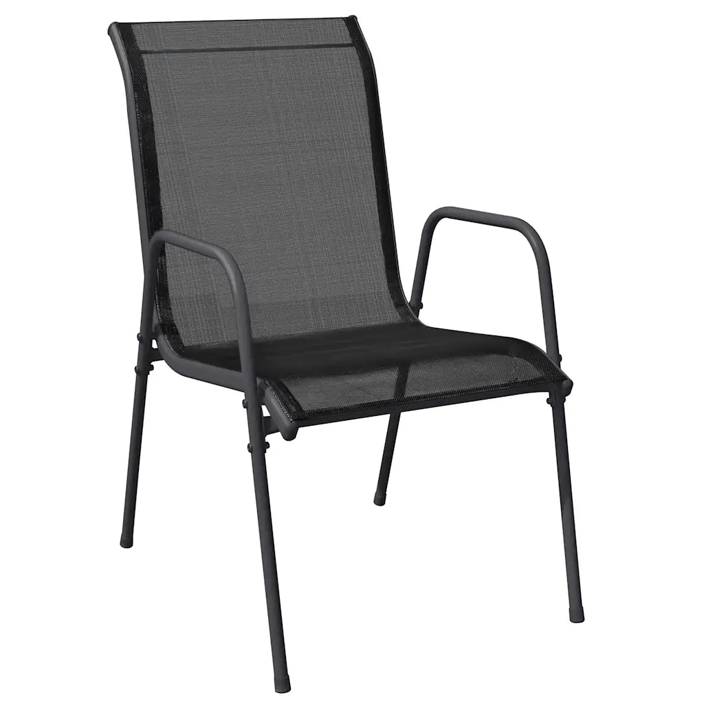 Sedie da Giardino 4 pz in Acciaio e Textilene Nere 316818