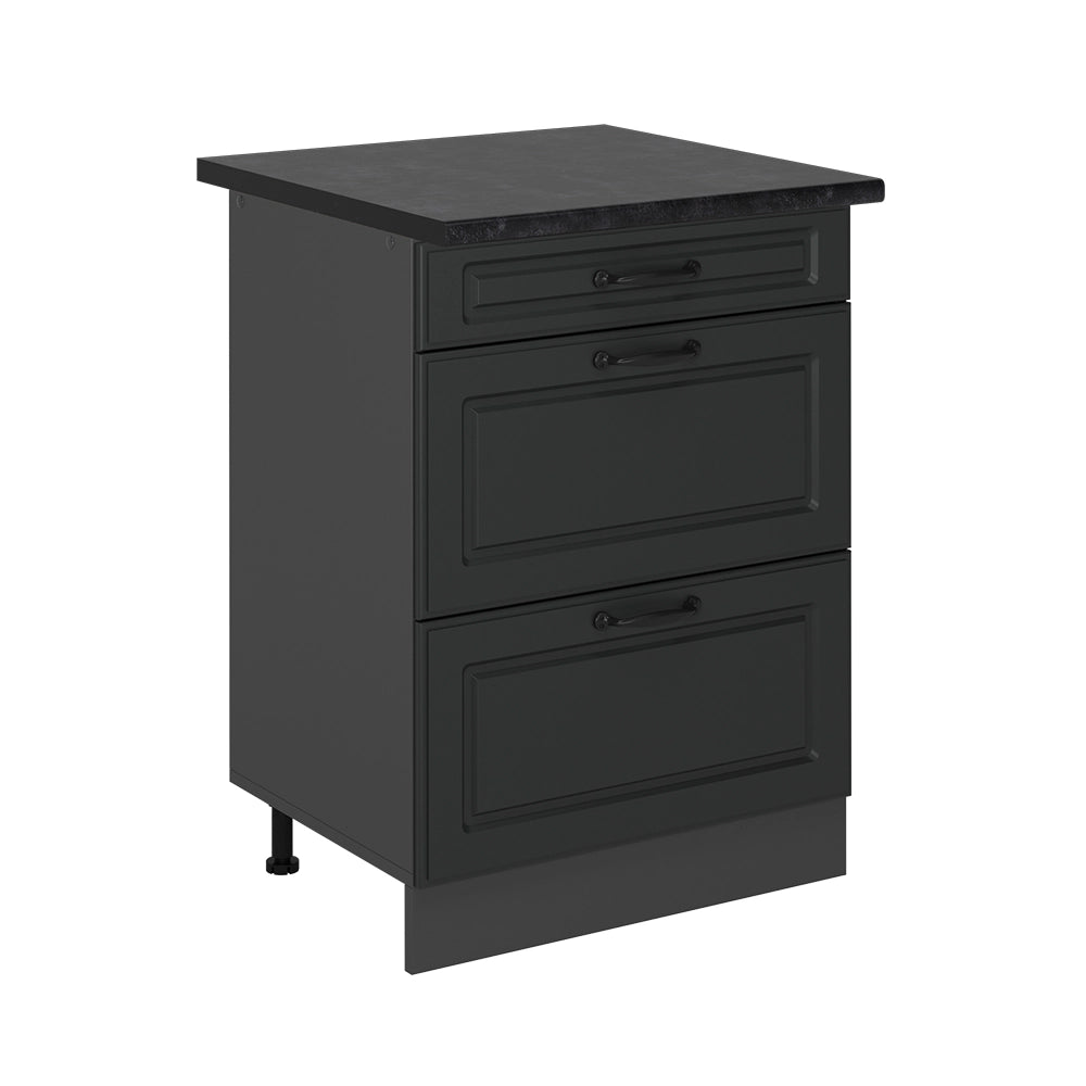 Vicco Mobiletto base per cucina Antracite casa di campagna 60 cm con cassetti, PL Antracite